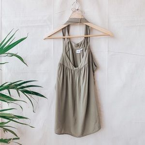 Sheer green, cross back Gap tank, size Large.